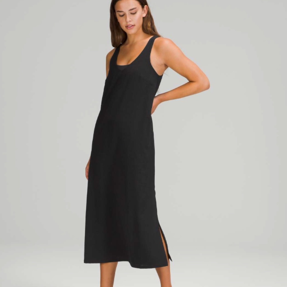 Lululemon Athletica Black Sleeveless Slip Midi Dress
